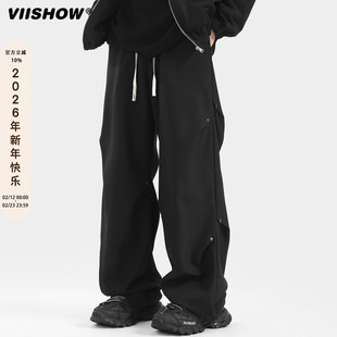 VIISHOWcity hipster美式冲锋裤男秋季新款潮牌直筒裤宽松休闲裤