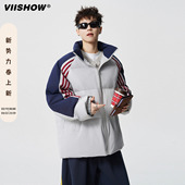 VIISHOW冬季 复古宽松阔腿保暖外套 潮牌拼接加厚保暖休闲棉衣男士
