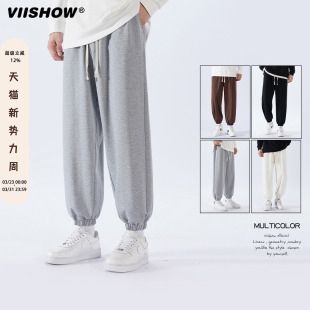 灰色卫裤 VIISHOW束脚裤 薄款 潮牌宽松休闲运动长裤 男春秋 子男夏季