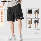 男复古街头宽松百搭潮流五分裤 VIISHOW潮牌日系工装 口袋休闲短裤