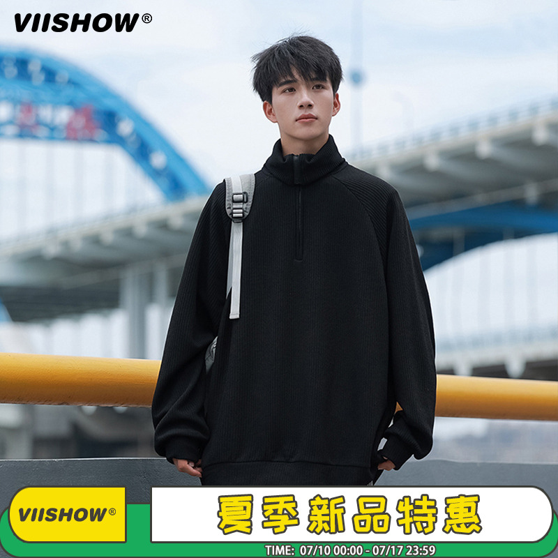 VIISHOW卫衣男新款春潮牌重磅高级感宽松日系复古上衣休闲外套