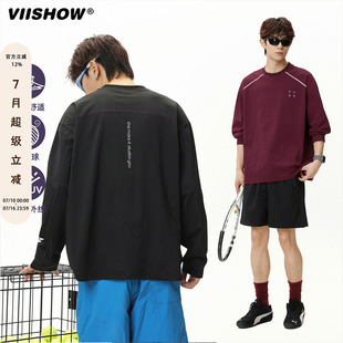 VIISHOW圆领卫衣男秋季款潮牌宽松男生插肩袖休闲运动长袖体恤衫