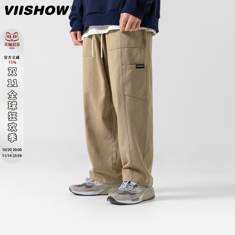 VIISHOW秋季休闲宽松工装裤