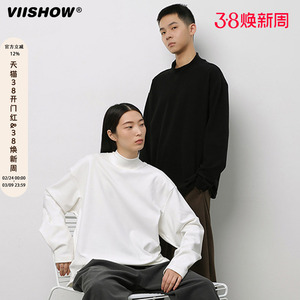 VIISHOW德绒半高领长袖T恤男春秋宽松加绒打底衫加厚保暖内搭卫衣