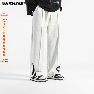 宽松百搭休闲长裤 新款 男生夏季 VIISHOW复古潮牌直筒纯色运动卫裤