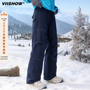 裤 宽松阔腿长裤 男士 厚款 子 冬季 VIISHOW户外机能牛仔伞兵冲锋工装