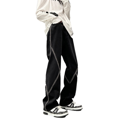 VIISHOW美式复古牛仔裤男