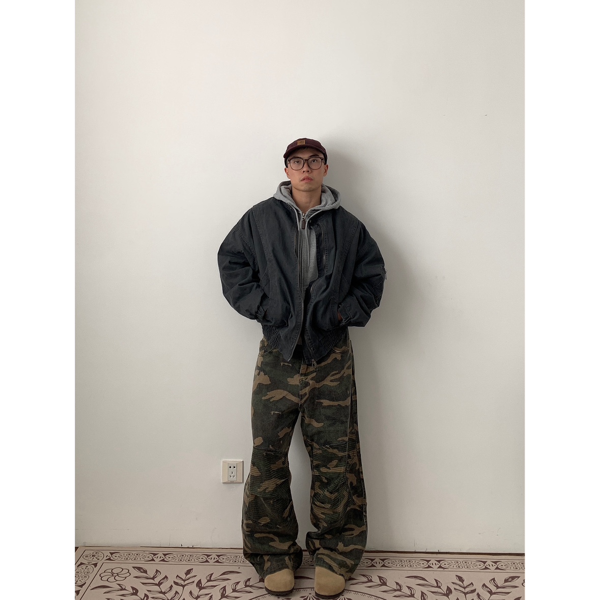 Daily1纯色立体裁剪夹棉夹克