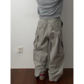 Daily1堆积感低档工装 低档肥佬长裤 裤 重工酵洗补丁拼接宽松休闲裤