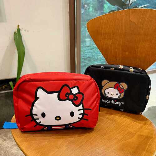 日系新款kitty大容量折叠洗漱包旅行防水化妆包收纳袋