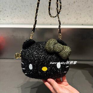 日系可爱kitty闪闪链条斜挎包蝴蝶结联名款收纳包