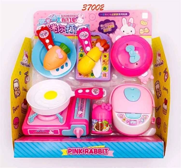 一言粉红兔梦幻梳妆盒收银机厨房女孩手提箱包儿童过家家玩具礼物