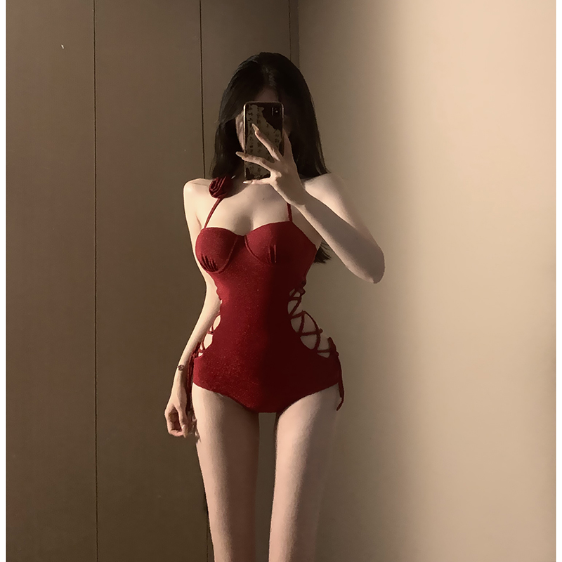 绑带挂脖镂空女链条性感纯欲高级