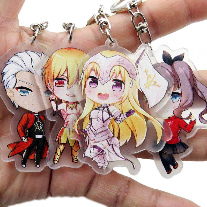 Fate命运之夜挂件钥匙扣卡通动漫双面图案亚克力包挂saber贞德