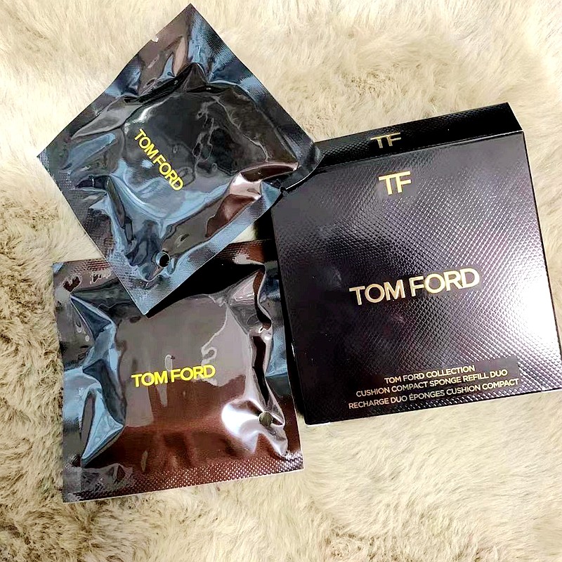 TOM FORD TF白气垫粉扑 金气垫粉扑 粉气垫粉扑 专柜原包装图片