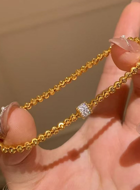 仿真黄金蹦迪转运珠叠戴手链女