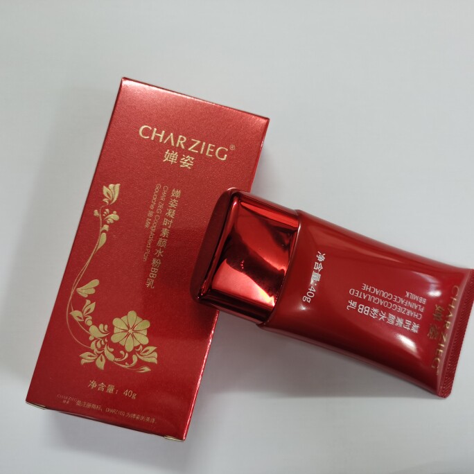 新品婵姿凝时素颜水粉BB乳40G隔离霜养肤亮肤修颜亮白化妆品美颜