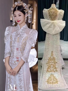 出租秀禾服2025新款敬酒服中式礼服奢华拖尾新娘出门嫁衣冬季婚服