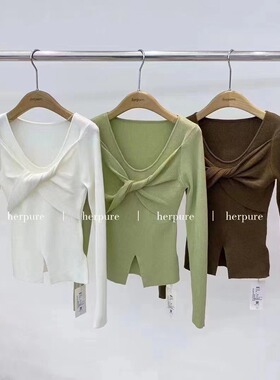 alwaysiris 媛鸢/2022秋Hp时尚设计感百搭修身显瘦针织衫