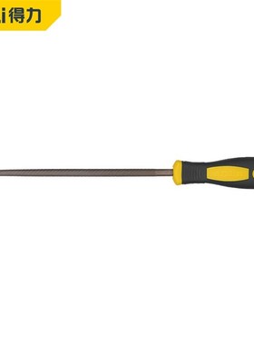 正品得力 圆锉刀双色橡塑柄钳工锉整形锉DL68106/ 6寸8寸10寸12寸