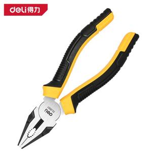 0002高碳钢老虎钳电工钢丝钳工业级断线平口钳钳子强 得力DL0001