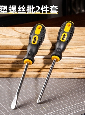 得力DL620102件套螺丝刀套装铬钒钢起子十字一字改锥螺丝批组合