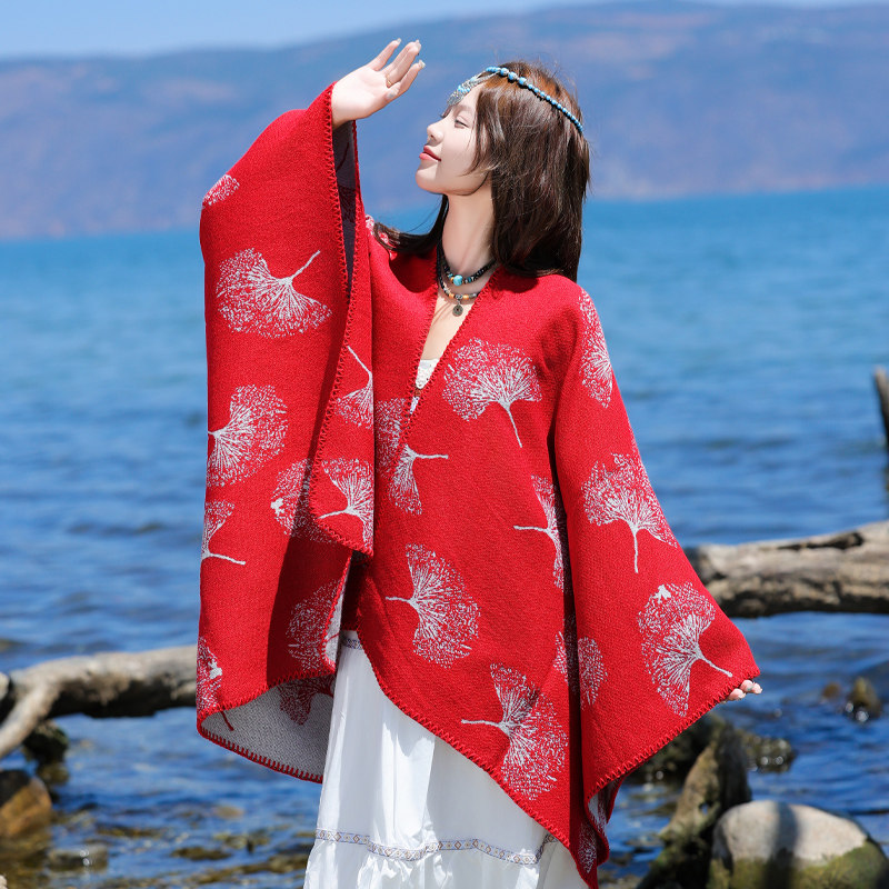 波西米亚民族风银杏叶开叉披肩配裙子外搭开衫男女通用加厚巾披风,服饰配件/皮带/帽子/围巾,围巾/丝巾/披肩,淘宝优惠券,粉丝福利购,淘宝优惠卷