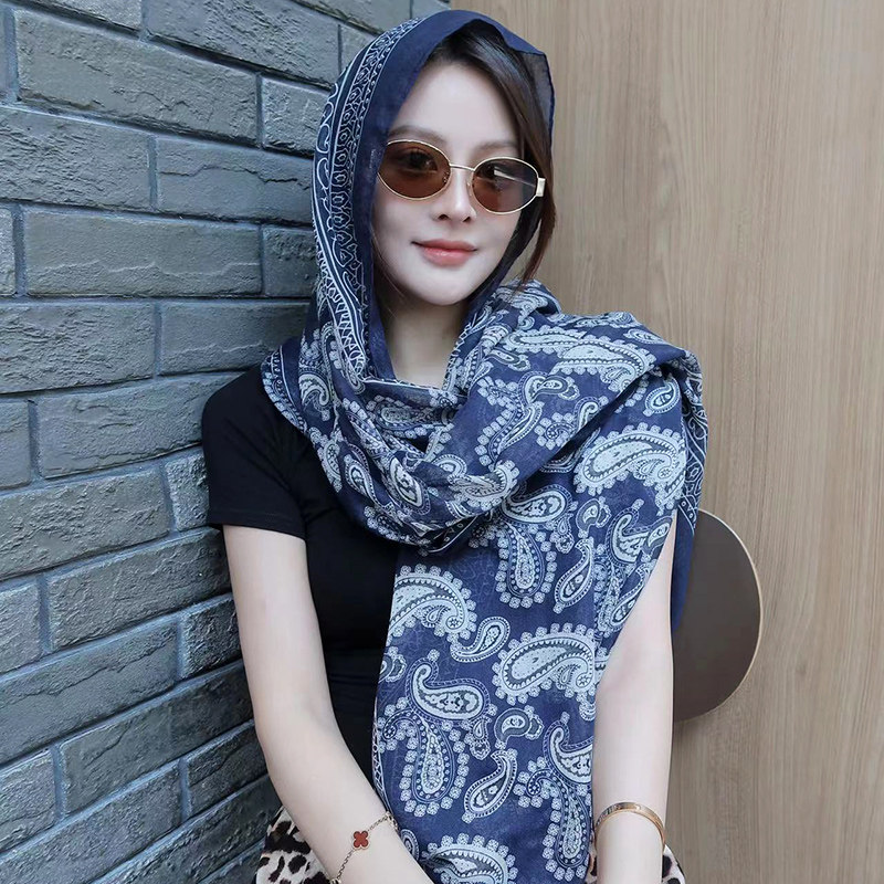 古风民族风大腰果巴厘纱丝巾围巾女春夏防晒旅游披肩秋冬季防寒