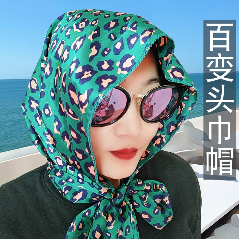 春夏季百变防晒遮阳魔术飘带头巾丝巾女新款洋气百搭包头时尚帽子
