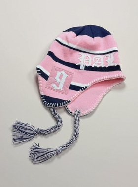 （现货）PAL新款粉色针织护耳手工流苏冷帽秋冬氛围感男女同款