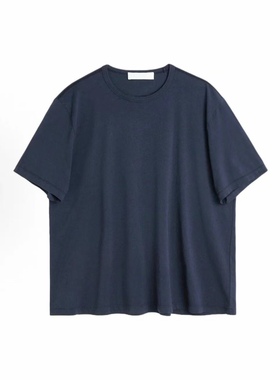 【口粮短袖】自主Our风格SS25 平纹针织宽松圆领洗水蓝色内搭基础