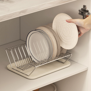 304不锈钢沥水碗盘架台面厨房家用放碗碟子收纳架碗柜橱柜抽屉内