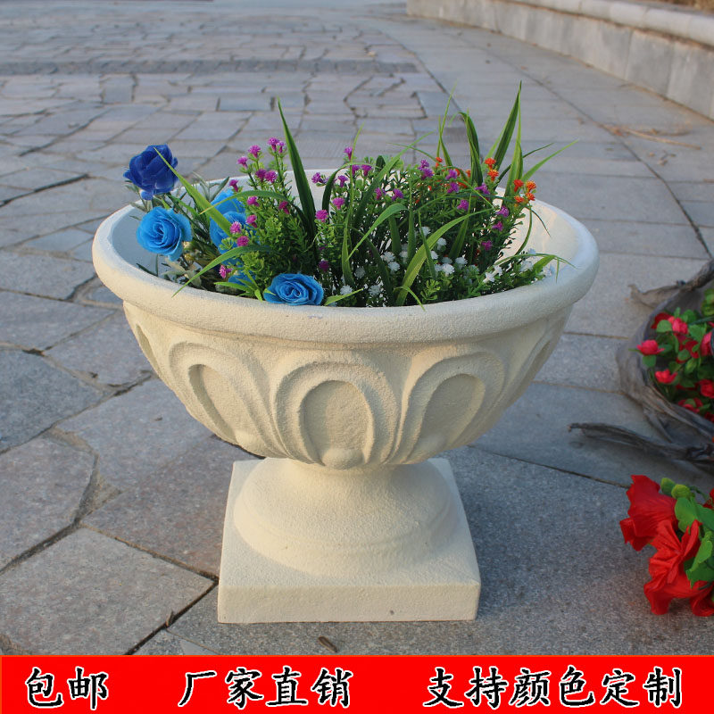 花卉盆栽欧式花盆花钵花盆别墅庭院花箱地面仿石雕底座装饰摆件