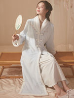 RoseTree Coral velvet bathrobe for women in winter, a long, new Chinese-style flannel nightgown with a high-end feel thumbnail 6