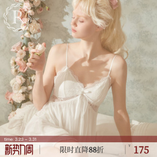 RoseTree吊带睡裙女夏季 蕾丝性感纯欲公主风带胸垫睡衣2025年新款