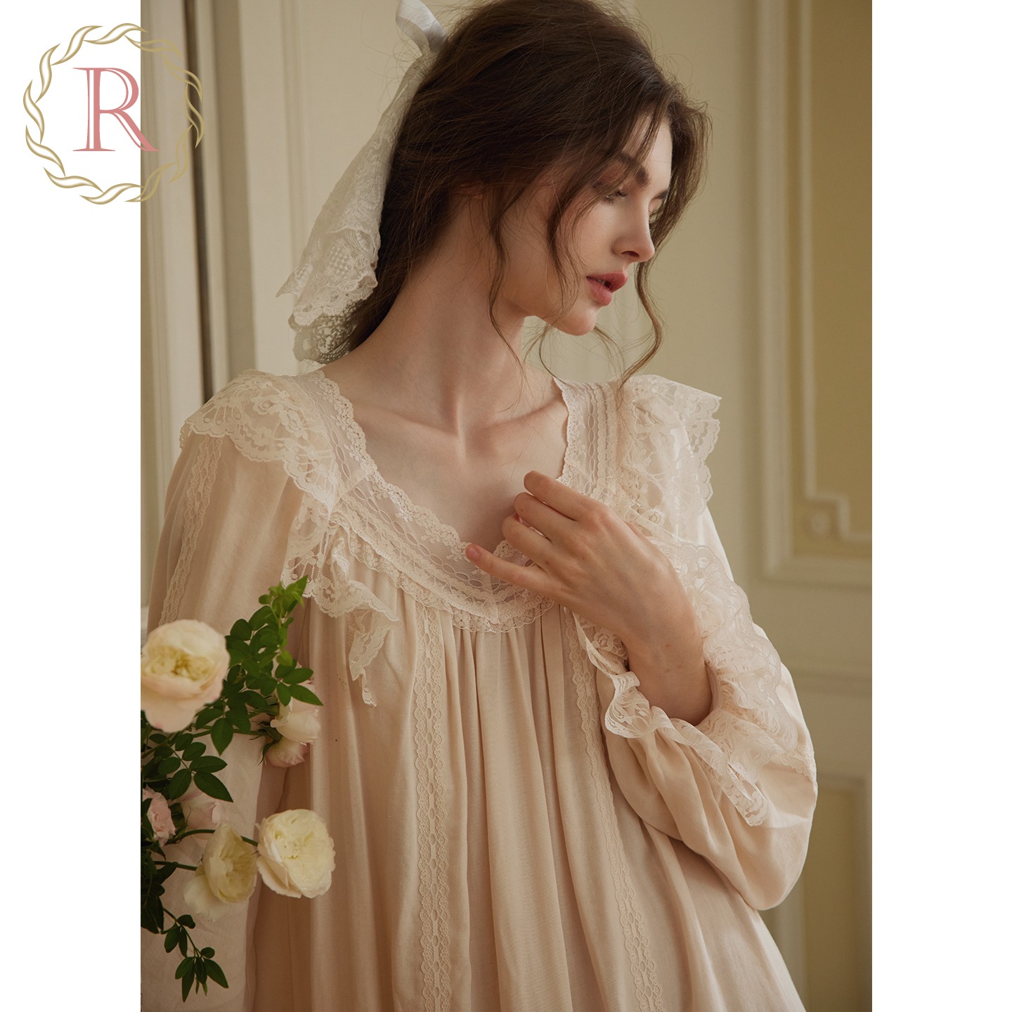 RoseTree宫廷少蕾丝古典棉纱睡裙