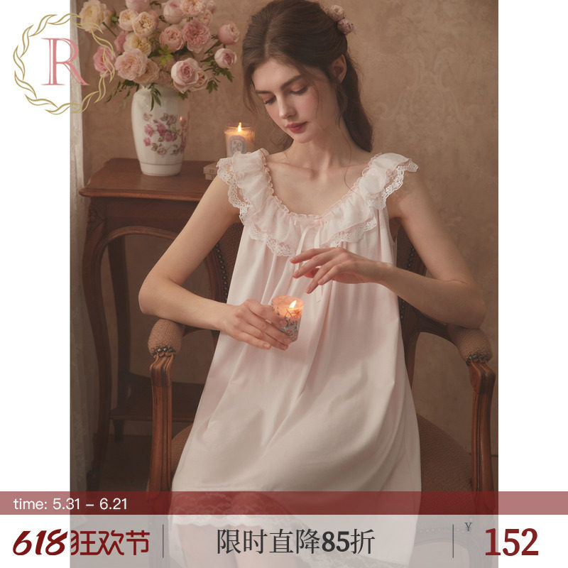 RoseTree吊带睡裙女士夏季蕾丝甜美少女宫廷公主风睡衣2026新款