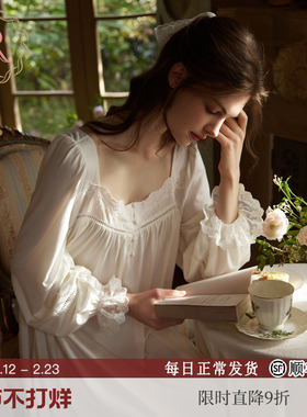 RoseTree法式睡裙女春秋季长袖长款复古宫廷风绝美睡衣2026新款