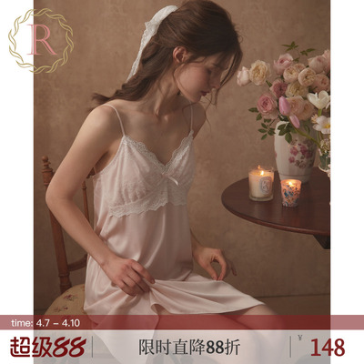 RoseTree蕾丝性感纯欲吊带睡裙