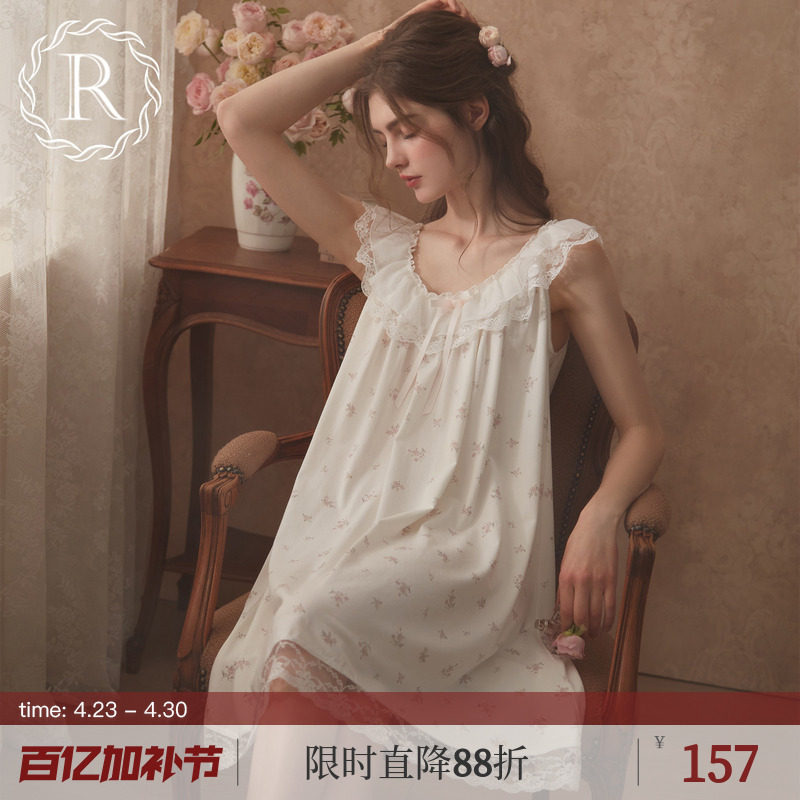RoseTree公主睡裙女夏季少女蕾丝甜美法式宫廷风吊带睡衣2025新款