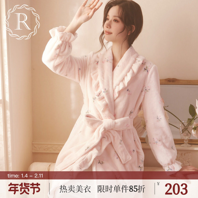 RoseTree珊瑚绒睡袍女士冬季加厚加绒浴袍长款法兰绒睡衣2024新款,女士内衣/男士内衣/家居服,睡袍/浴袍,淘宝优惠券,粉丝福利购,淘宝优惠卷