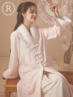 RoseTree Coral velvet bathrobe for women in winter, a long, new Chinese-style flannel nightgown with a high-end feel thumbnail 3