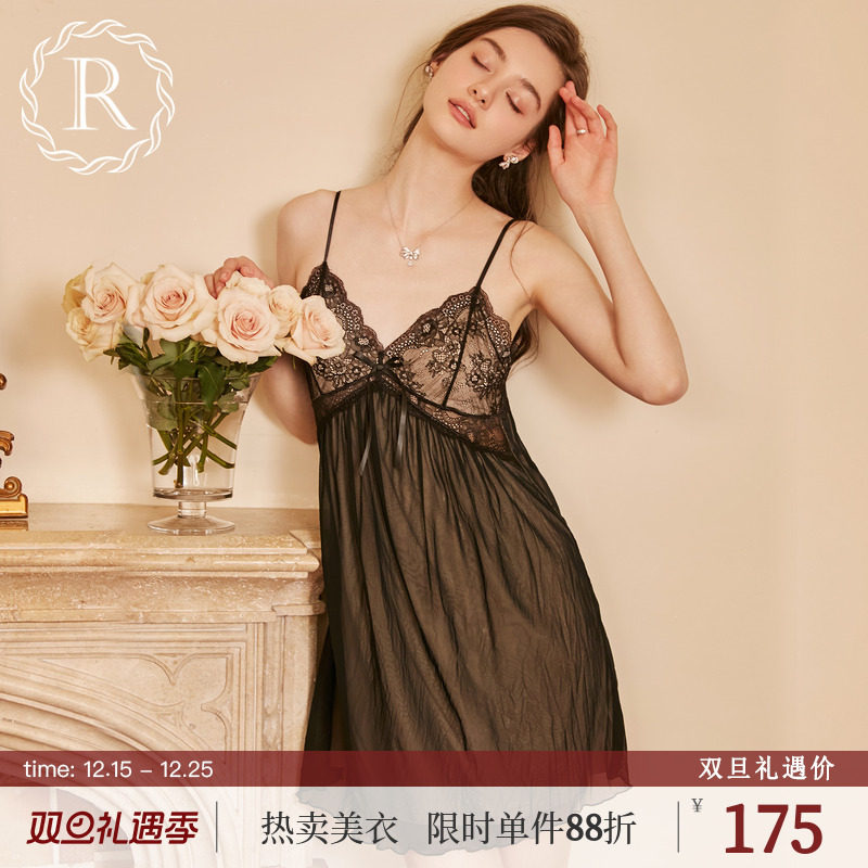 RoseTree性感蕾丝美背吊带睡裙