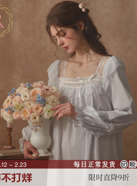 RoseTree法式宫廷睡衣女春秋季长袖长款独特绝美高级感公主风睡裙