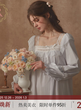 RoseTree法式宫廷睡衣女春秋季长袖复古高级感公主风睡裙2025新款