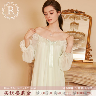 RoseTree蕾丝睡裙女春秋季 长袖 宫廷公主风性感睡衣裙2025年新款