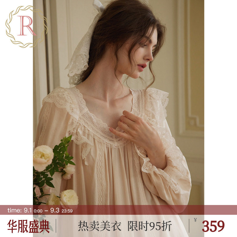RoseTree宫廷少蕾丝古典棉纱睡裙图片