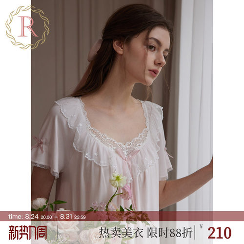 复古甜美少女公主碎花睡裙
