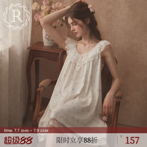 RoseTree法式复古甜美吊带睡裙