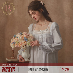 长款 长袖 独特绝美高级感公主风睡裙 宫廷睡衣女春秋季 RoseTree法式